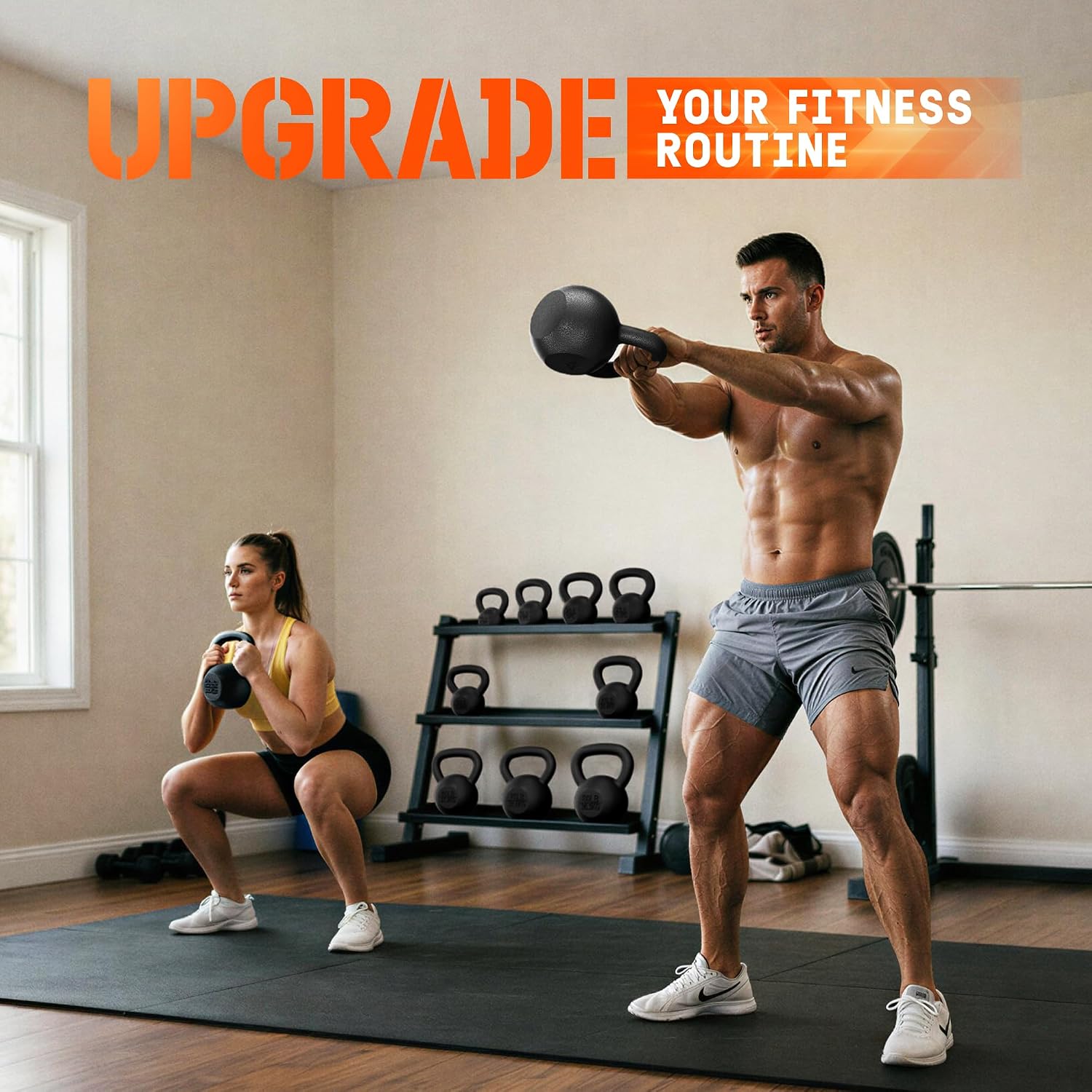 Cast Iron Kettlebell, Strength Training Kettlebells 5-80 Lb (5,10,15,20,25,30,35,40,45,50,60,70,80 Lb) for Full Body