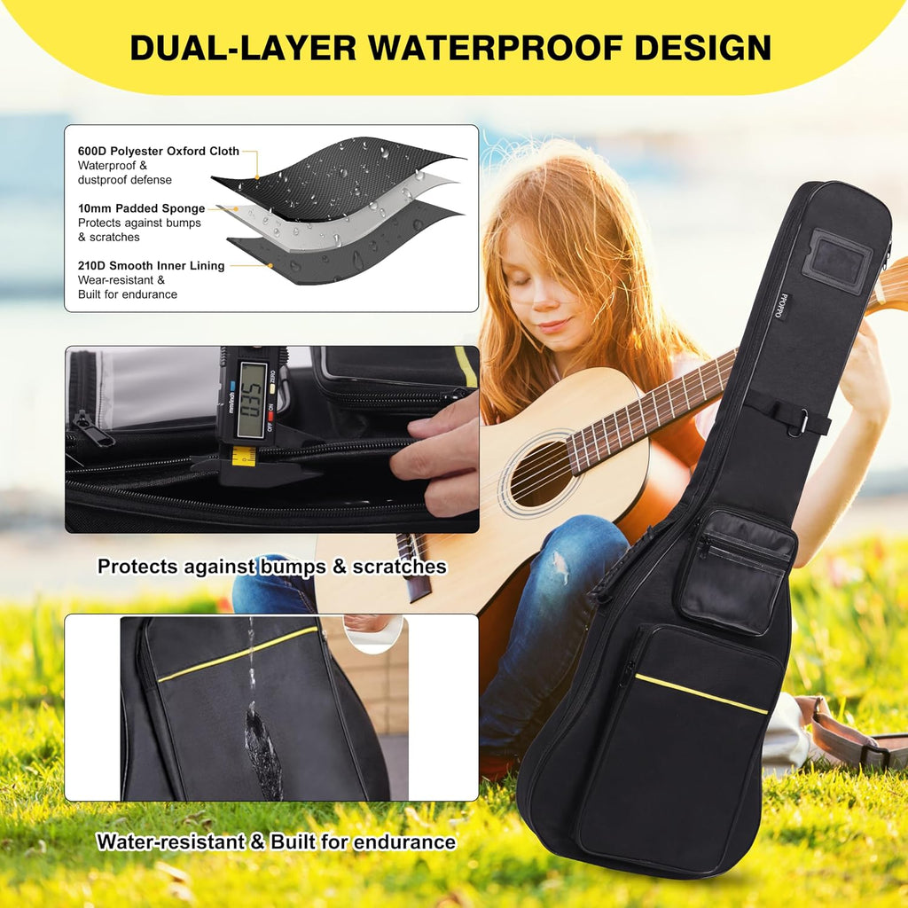 39/40" Electric Guitar Bag, 0.35" Thick Padding Electric Guitar Case | Waterproof & Shockproof Gig Bag with