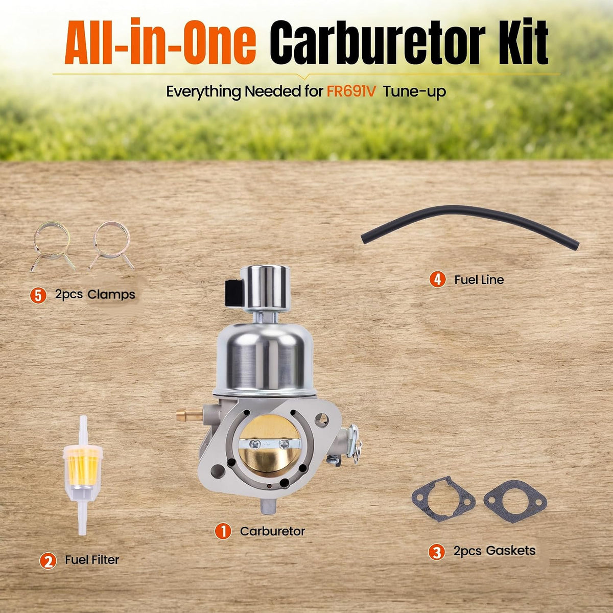 FR691V Carburetor Kit for Kawasaki FR691V FS691V Replace 15004-1063