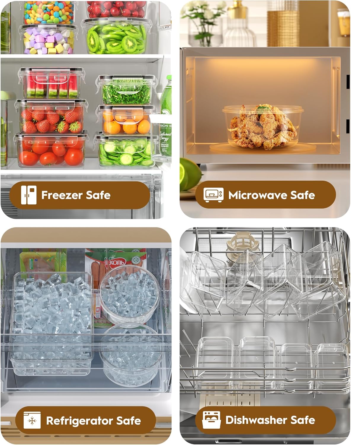 40 PCS Food Storage Containers with Lids Airtight (20 Containers & 20 Lids), Leakproof Meal Prep for Kitchen Storage