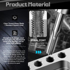 M12x1.25 Metric Thread Tap, M2 HSS 6542 Right Hand Thread Tap