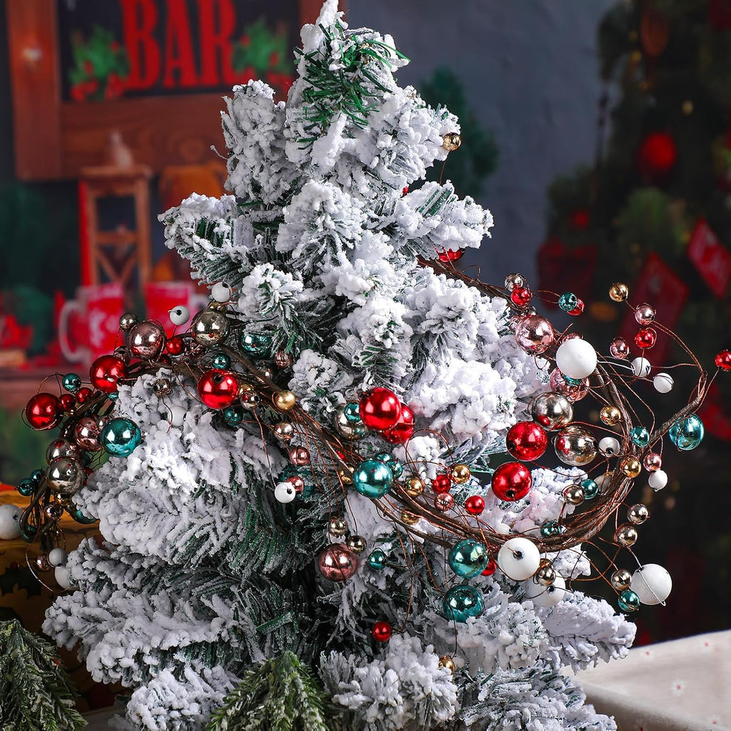 9 ft Colorful Christmas Ball Garland Ball Ornaments Hanging Baubles Ornament for Xmas Christmas Tree Fireplace Wreath