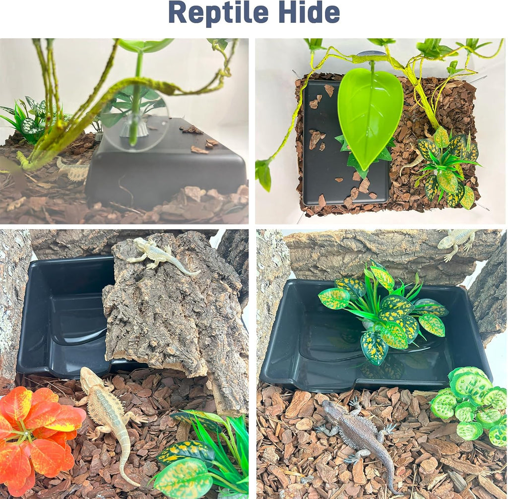 Reptile Hide Cave (2Pcs),Snake Hide for Ball Python & Gecko,Large Size 9.5"