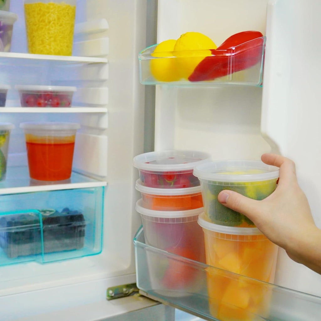 50 Sets 16 Oz Plastic Deli Containers with Lids - Food Storage Containers with Lids - Clear Airtight Meal Prep