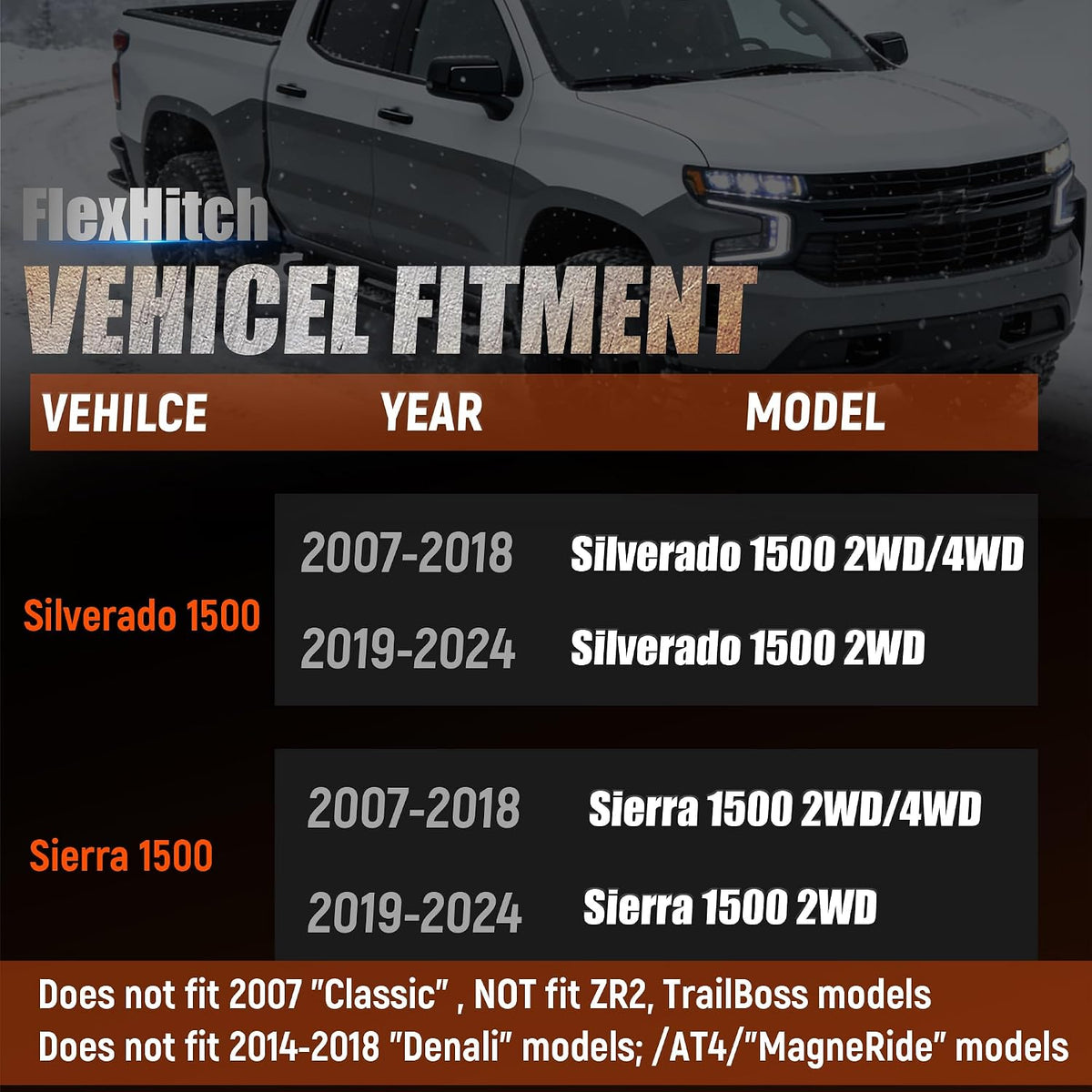3.5" Front 3" Rear Lift kit for 2007-2018 Silverado 1500 Sierra 1500 2/4WD