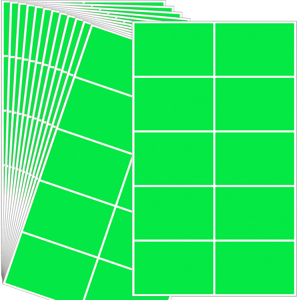 Fluorescent Green Label Stickers,3"x2" Sticker Labels,240 Pack Moving Label
