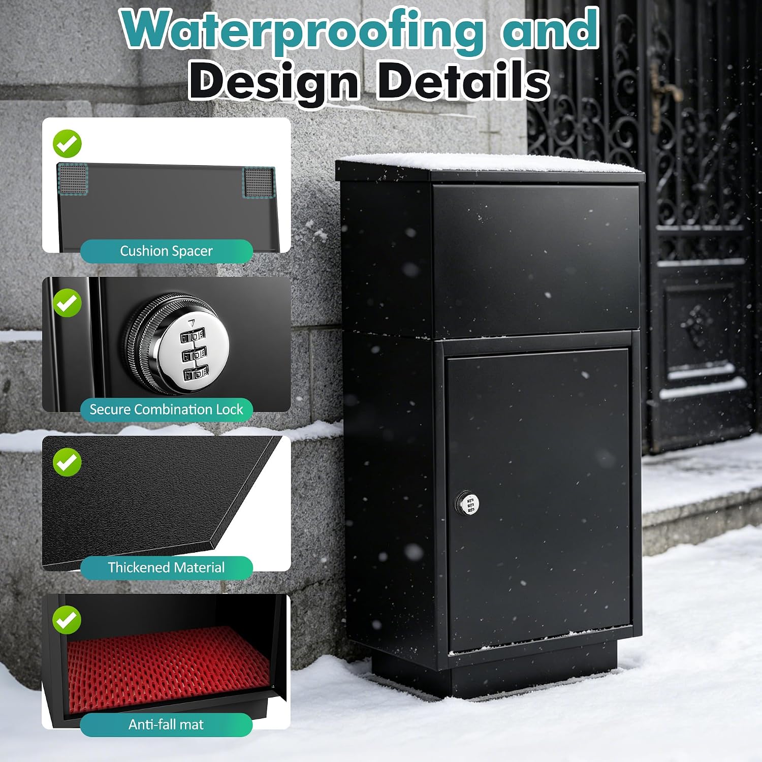 Parcel Drop Box for Outside, Extra Large Package Delivery Box with Secure Storage, Anti-Theft Galvanized