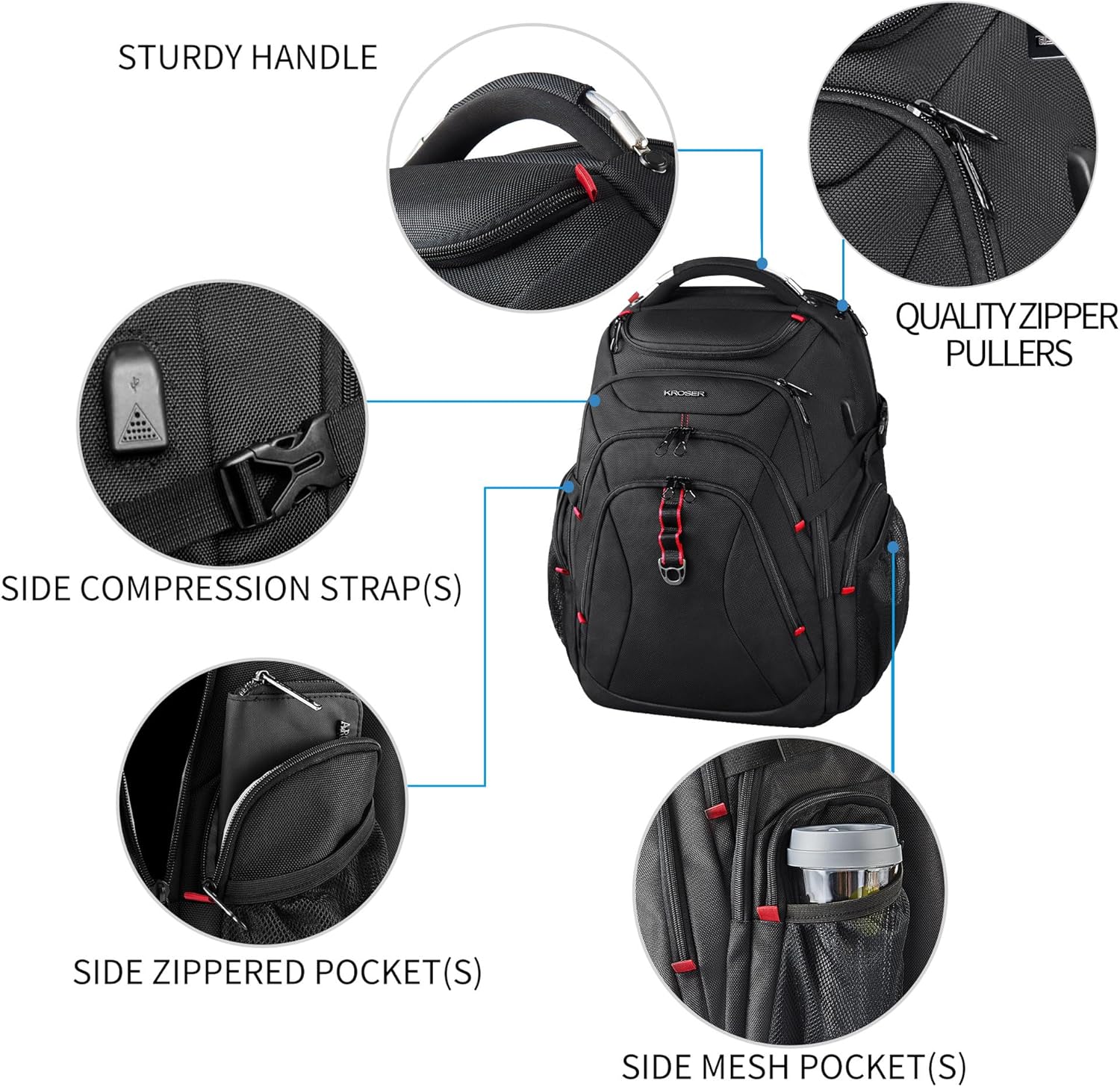 Travel Laptop Backpack 17.3 Inch XL Computer Backpack with Hard Shell Saferoom RFID Pockets Water-Repellent Business