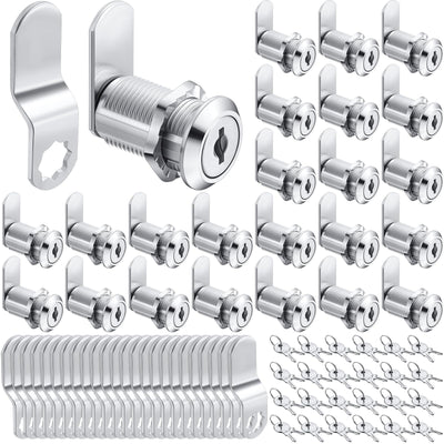24 Sets 1-1/8'' Fits on 0.9'' Max Cabinet Locks with Keys