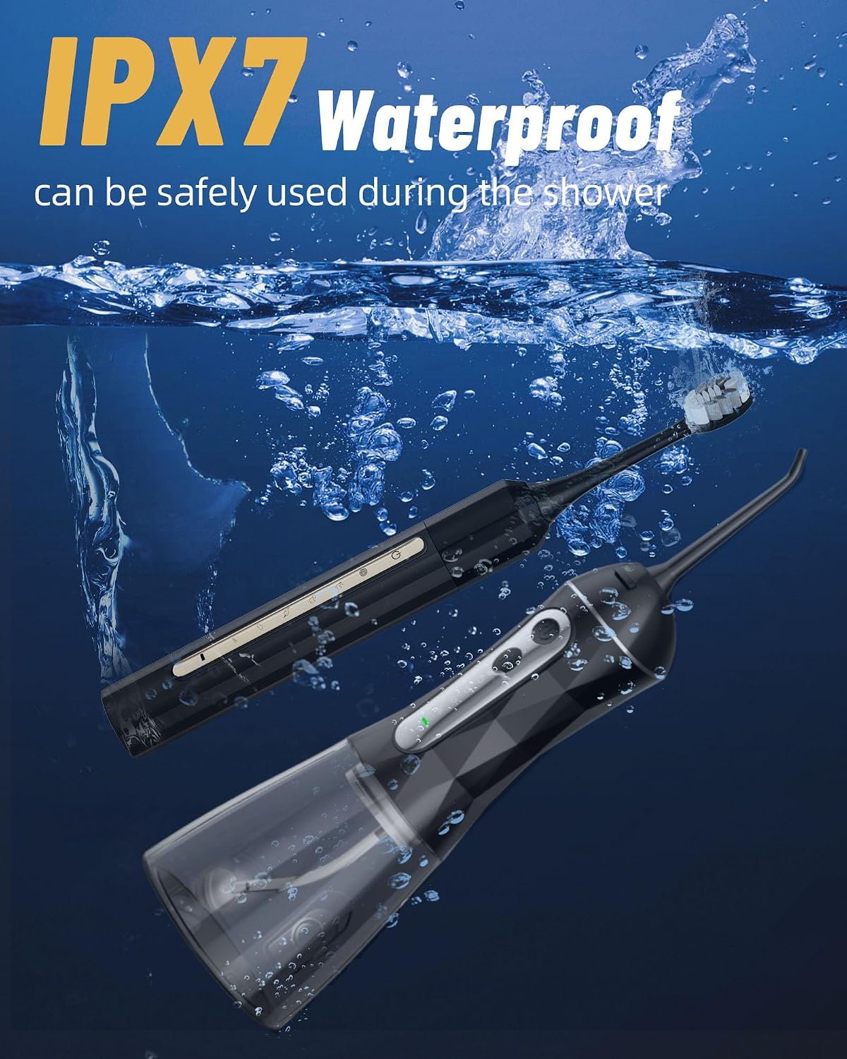 Water Flosser and Electric Toothbrush Combo,2-1 Oral Clean Kit, 5-Speed Sonic Electric Toothbrush & 4-Speed Portable