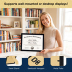8.5x11 Picture Frame Set of 16, Certificate Diploma Document Frames