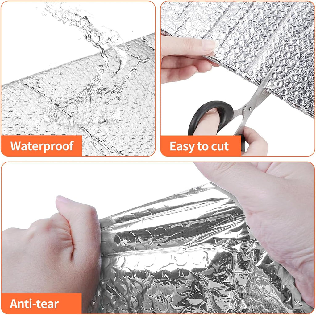 2 Car Garage Door Insulation Kit, 16 Pcs Double Bubble Panels