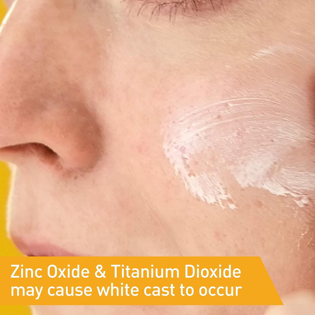 100% Mineral Sunscreen SPF 50, Face sunscreen With Zinc Oxide & Titanium Dioxide, Hyaluronic Acid + Niacinamide +