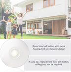 Lighted Round Door Chime Button White WH5WL, White Doorbell Button for Refits or Home Improvement, Wired Doorbell