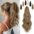16" Ponytail Extension Long Curly Wavy Ponytails Clip in Claw Hair Extension Pony Tails Natural Looking Synthetic