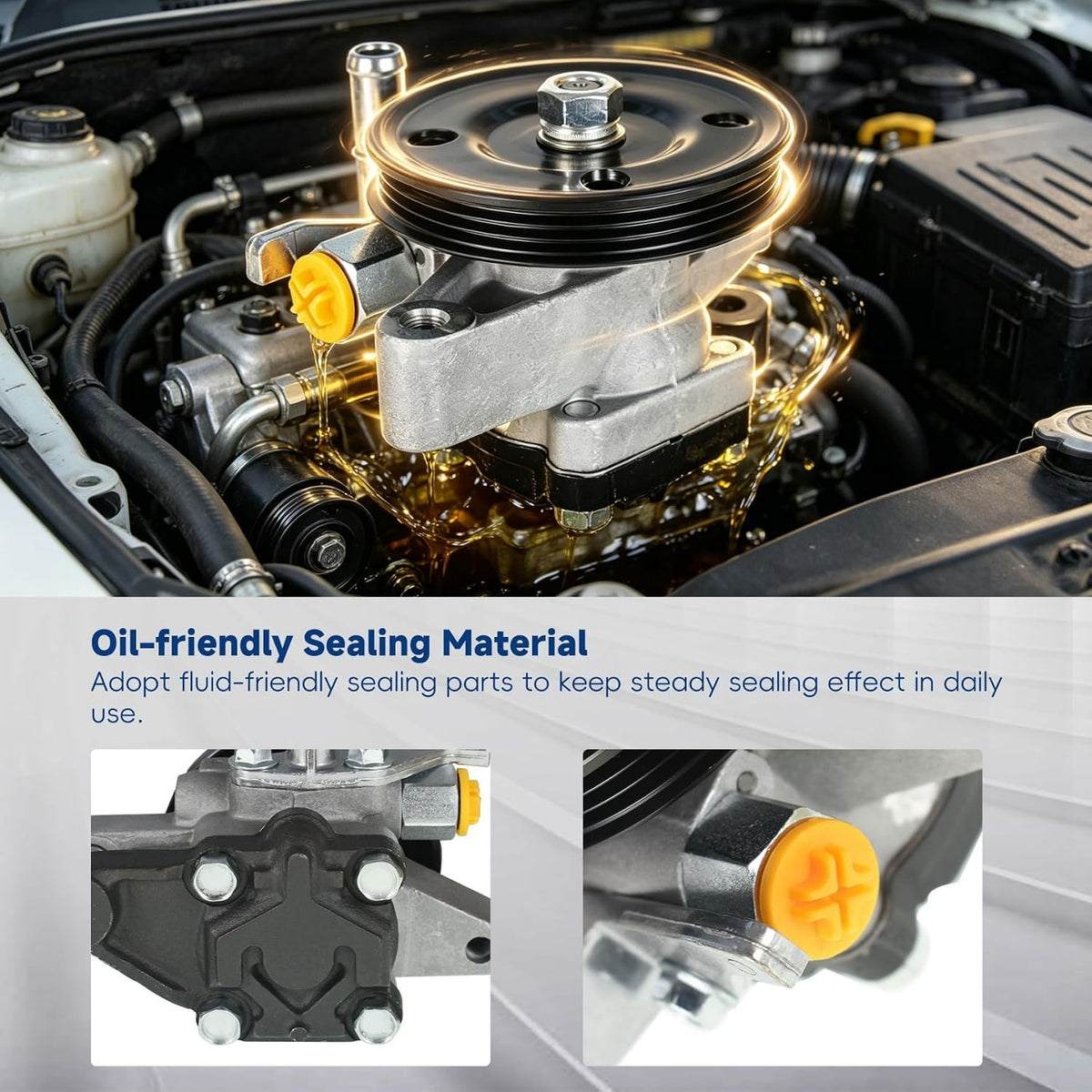 waltyotur Power Steering Pump Replacement for Hyundai Elantra Sedan 2001-2006 Replacement for Hyundai Tiburon Coupe 2003-2008 571002D100 571002D150 571002D151