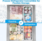 3.5 Cu.ft Chest Freezer, Fridge Freezer Convertible with LED Light