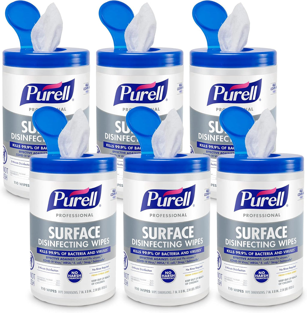 Professional Surface Disinfecting Wipes Canister 6 x 110ct - 9342-06