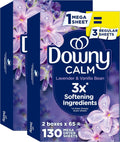 CALM, Mega Dryer Sheets, Laundry Fabric Softener, Lavender and Vanilla Bean, 130 Count