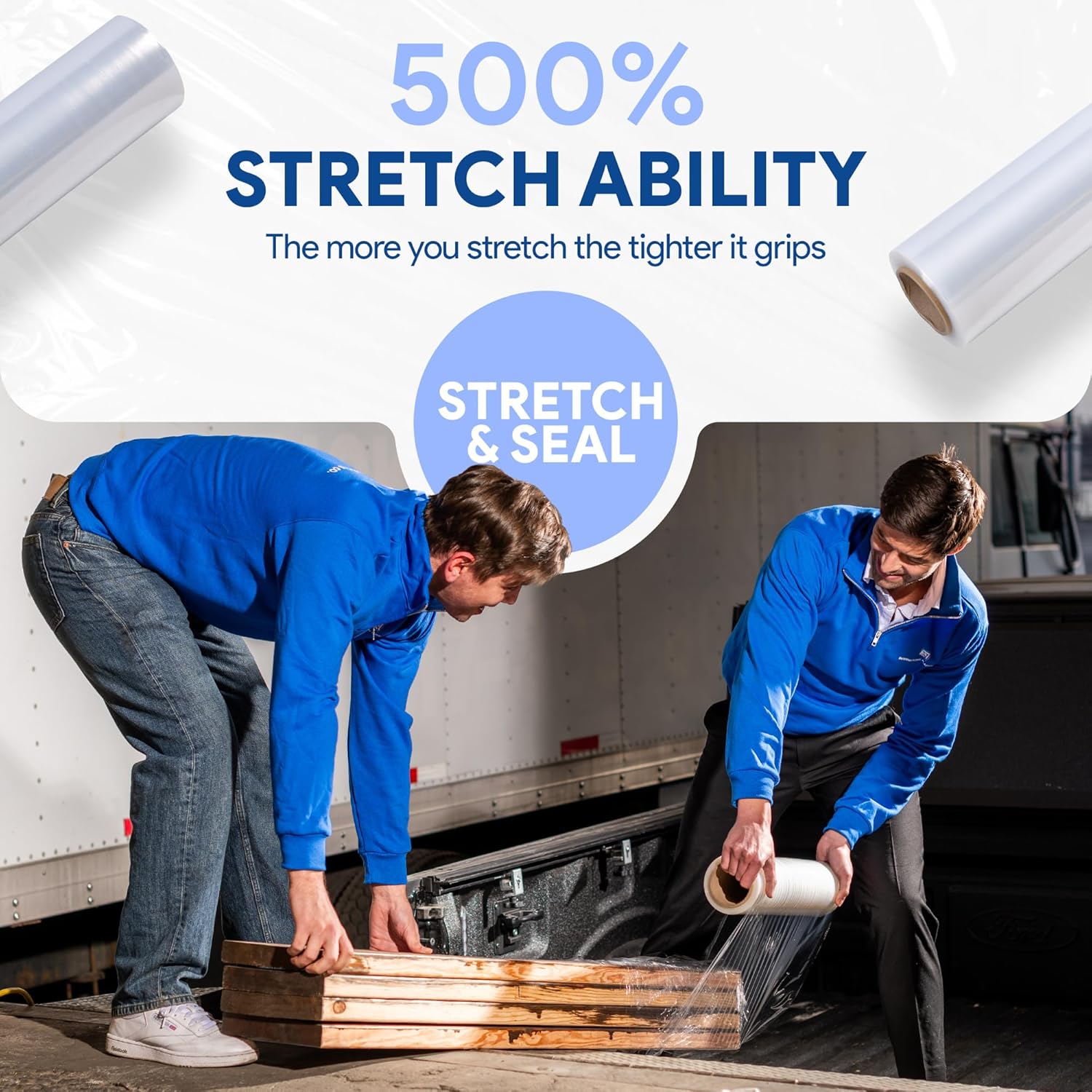 18" Plastic Stretch Film Wrap 1200 feet 500% Stretch Ability
