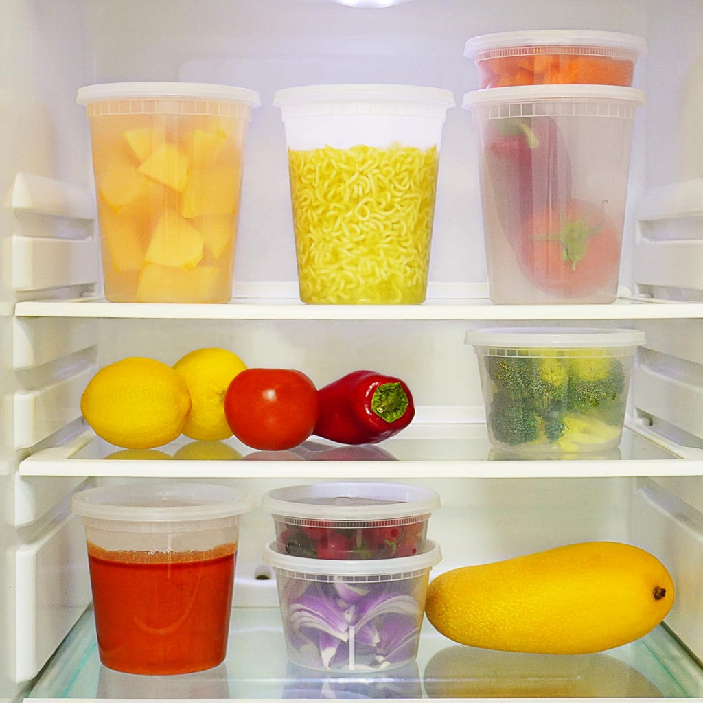 50 Sets 16 Oz Plastic Deli Containers with Lids - Food Storage Containers with Lids - Clear Airtight Meal Prep