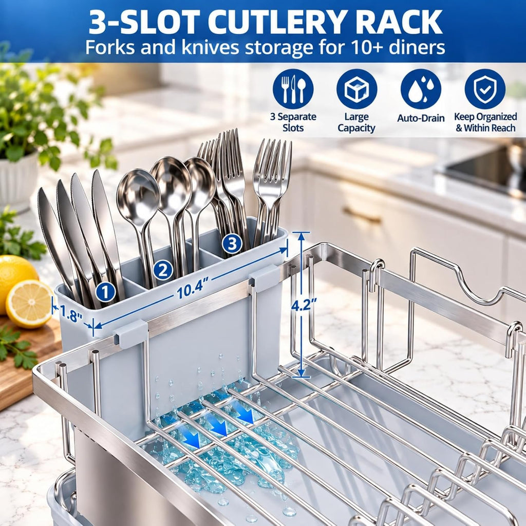 Dish Drying Rack -304 Stainless Steel Dish Rack for Kitchen Counter