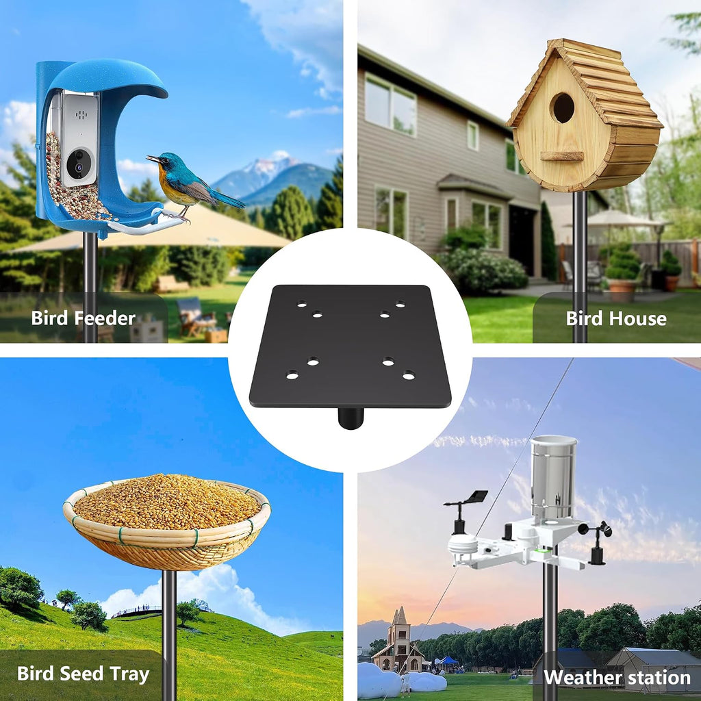 Bird Feeder Pole Stand,95 Inch Bird House Pole for Outdoors Heavy Duty,5 Base Prongs Adjustable Birds Feeder Stand