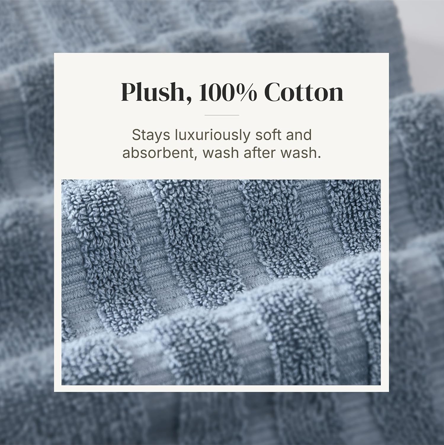 6 Piece Bath Towel Set – Bathroom Set with 2 Bath Towels, 2 Hand Towels, and 2 Wash Cloths – 100% Cotton, Super