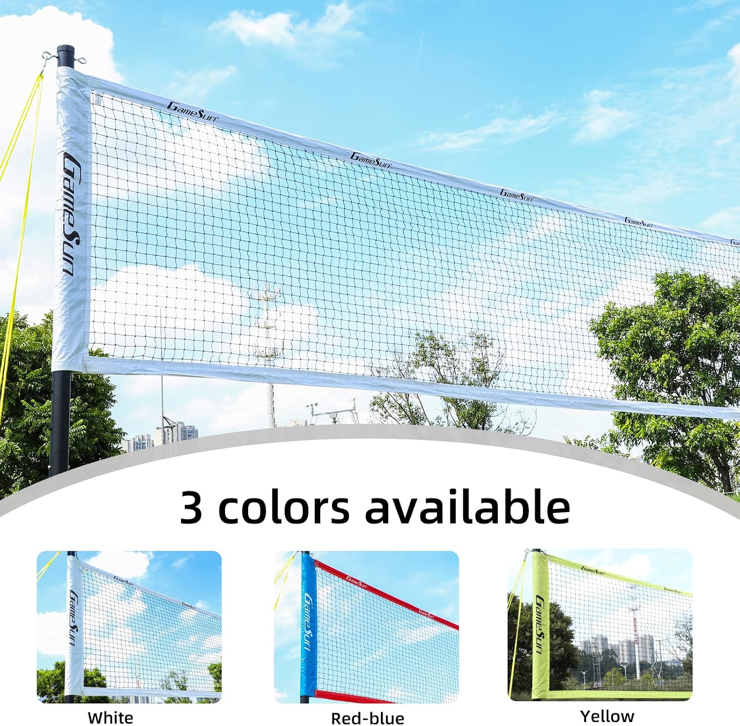 Professional Outdoor Volleyball & Badminton Combo Net - 32'x3' Heavy-Duty 21-Ply Polyester with Tarpaulin Tape & Top