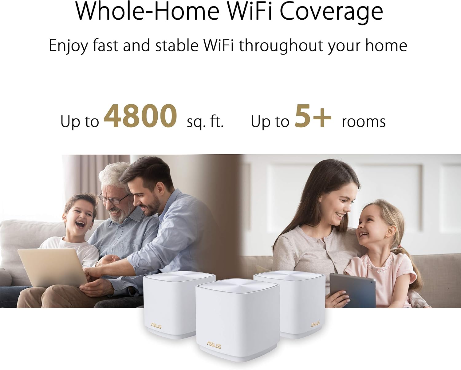 ZenWiFi XD4 Plus AX1800 Dual-band Mesh WiFi 6 System (XD4 Plus)-Whole home coverage up to 4,800 sq.ft & 25+ devices