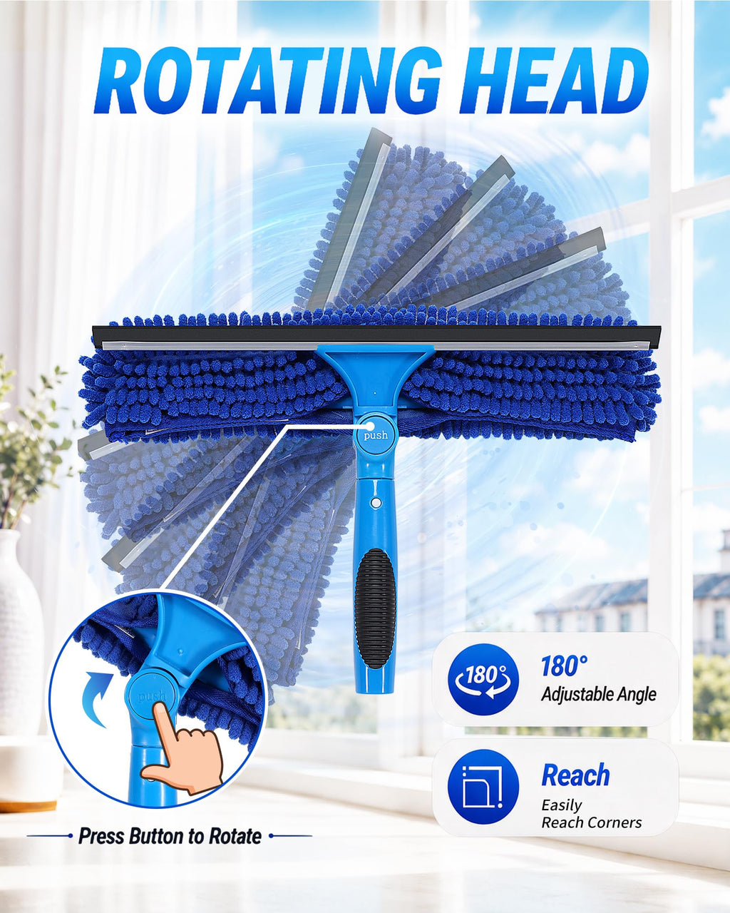 12.2FT Professional Window Cleaning Tools, 14'' Squeegee