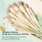 Buttery Blends Brush Set 18Pcs Face&Eye Makeup Brushes Set labeled