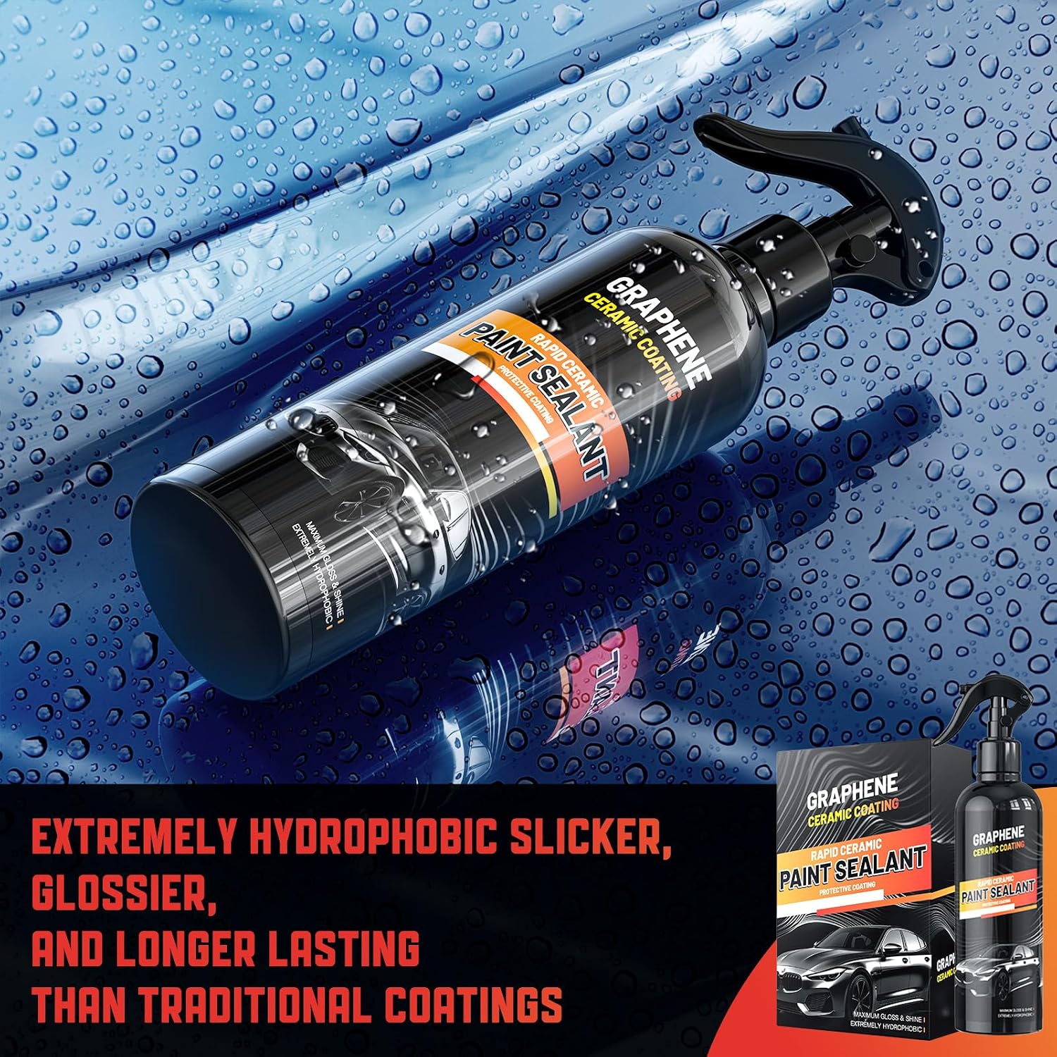 Graphene Ceramic Coating for Cars (17oz) - 12H Ceramic Spray Coating - 24+ Months of Long Lasting Protection - Ultra