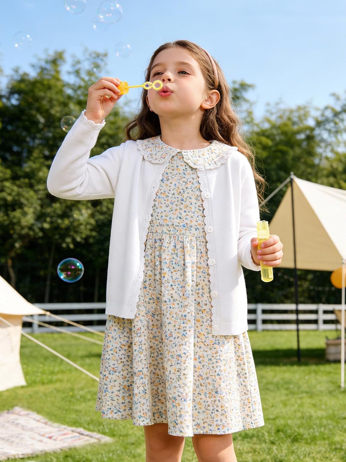 Girls Basic Cardigan Button Up Knitted School Sweater 4-12 Years | Soft Breathable,Cozy Lightweight Fall & Spring