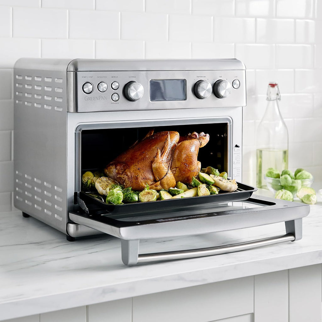 13-in-1 Elite Countertop Convection Oven and Air Fryer, PFOA and PFAS-Free Ceramic Tray and Pizza Pan, Adjustable