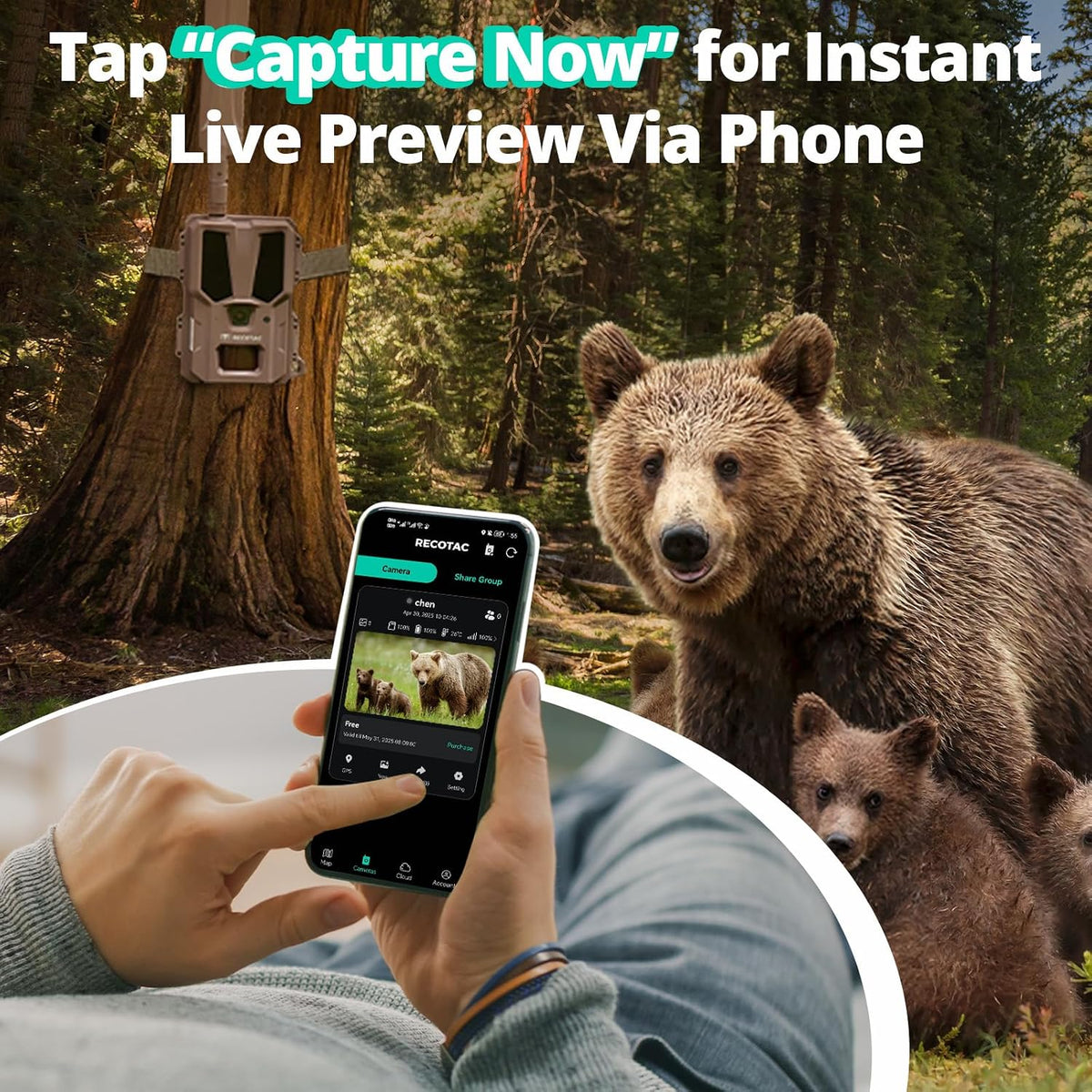 Sense Cellular Trail Camera - 32MP 1296P Game Camera with AI Photo Upscale,4G LTE Trail Cam No WiFi Need,No Glow