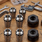 Shimeyao 9 Pcs ER11 Spring Collet Set 1/4'' with Clamping Nut for Cnc
