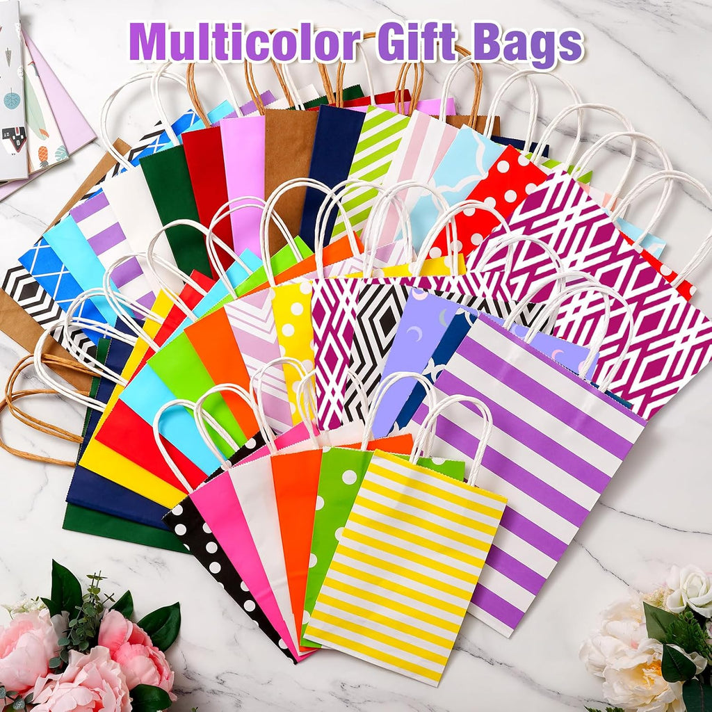 36 Pcs Assorted Sizes Gift Bags with Handles, Kraft Paper Bulk