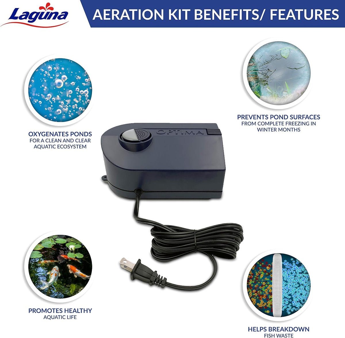 Laguna Aeration Kit for Ponds - Includes Pump, 30 ft