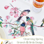 Waterproof Vinyl Tablecloth, Rectangle 54 x 108, Bird
