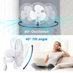 16 inch Wall Fan with Remote, White (CCFWR16W)