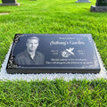 Headstone Grave Marker Natural Granite Memorial Stone Flat Cemetery Tombstone Personalized Engraved Temporary Grave
