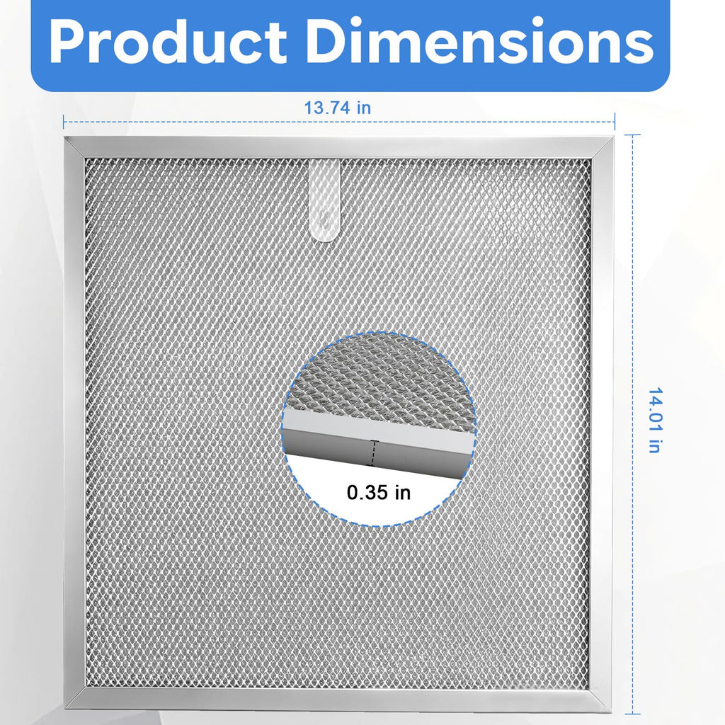 2PCS 14''×13.74'' Range Hood Grease Filter