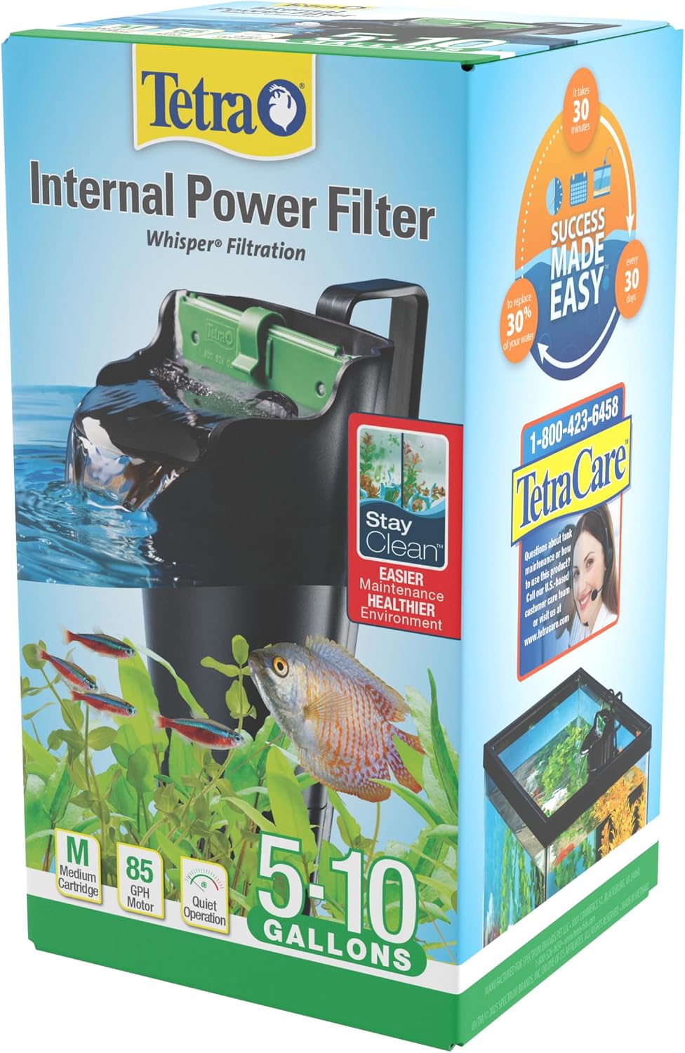 Whisper 85 GPH Internal Power Filter For Aquariums