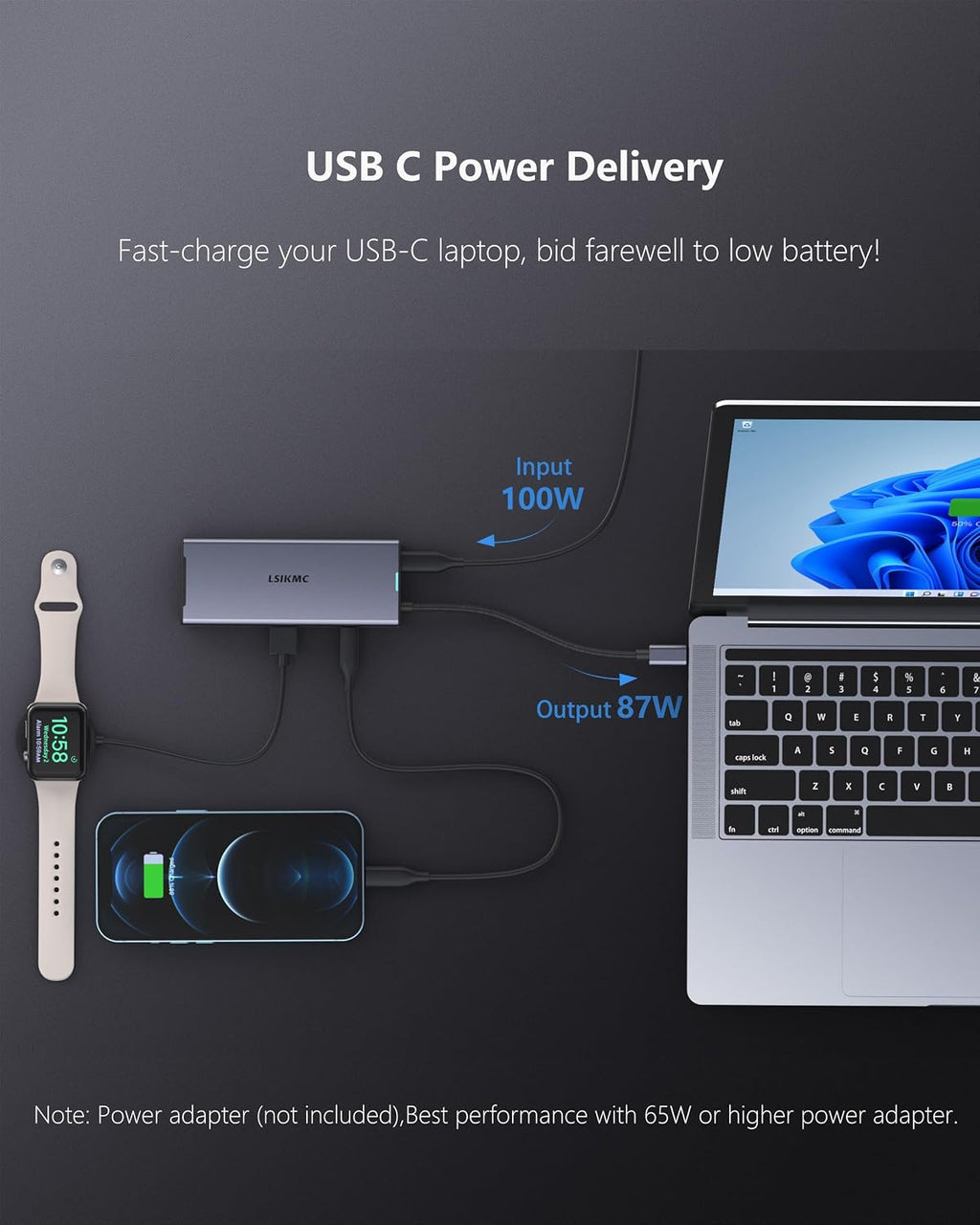USB C Docking Station Dual Monitor 7 in 1 Laptop Docking Station Triple Monitors for DELL HP Lenovo,USBC Hub