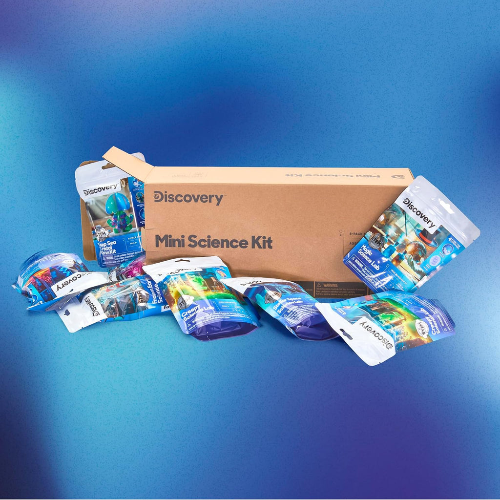 Mini Science Kit 8-Pack, 32 STEM Science Experiments for Kids, Chemistry, Crystal Growing, Slime, Magic, Space