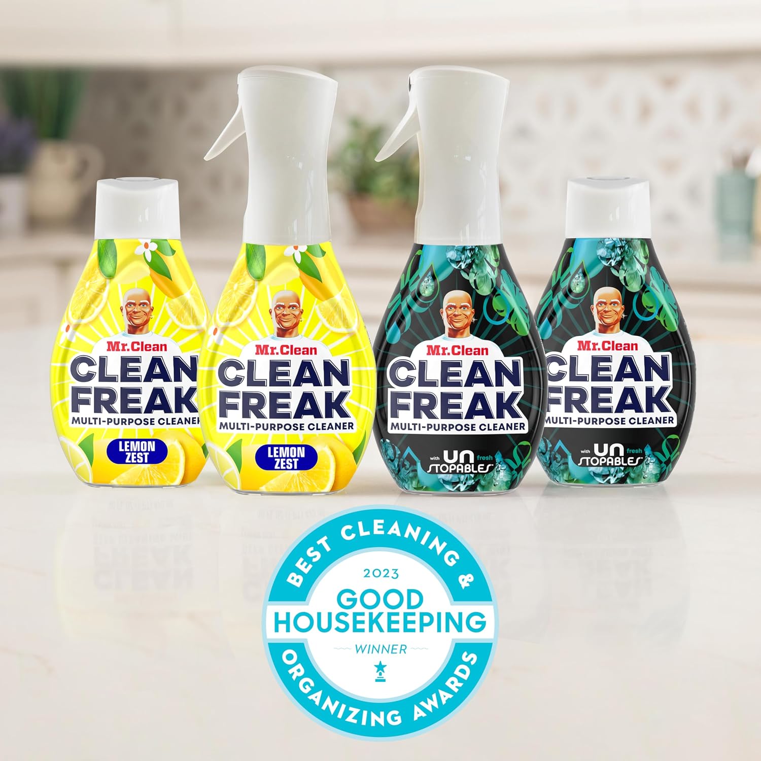 Clean Freak Multi Surface Cleaning Spray, Deep Cleaning Mist Starter Kit and Refill Bundle, Unstopables Fresh Scent