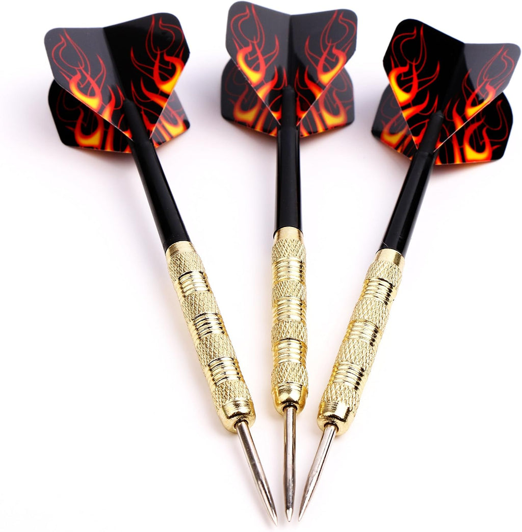 Steel Tip Darts Set,Professional Darts Metal Tip,Metal Darts for Dartboard,18 pcs