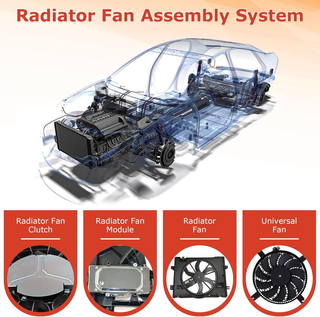PartsFlow Engine Radiator Cooling Fan Assembly for 2003-2007 Honda Accord 2.4L 19015RAAA02 620-257
