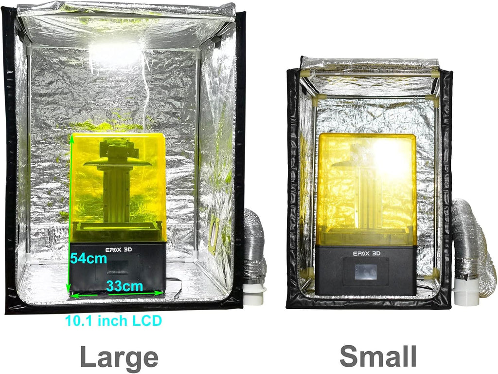 3D Printer Enclosure with Ventilation Kit & LED Lighting– Thermal Insulation Cover & Fume Extraction Tent for